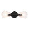 Willow 17-in Clear Glass/Matte Black 2 Lights Wall/Vanity