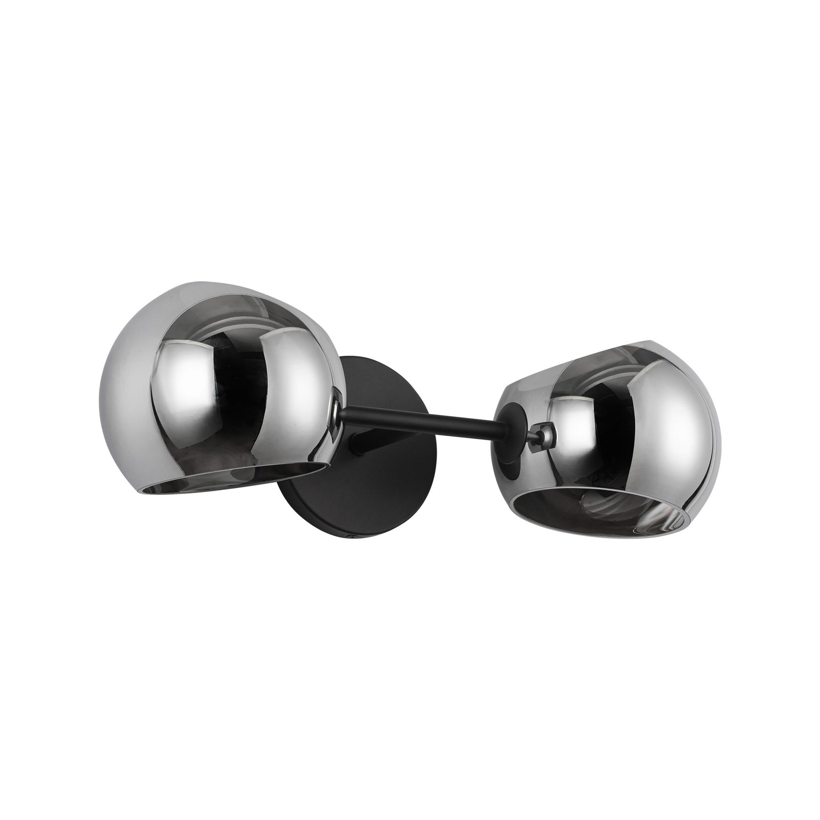 Willow 17-in Matte Black/Smoked Solid Glass 2 Lights Wall/Vanity