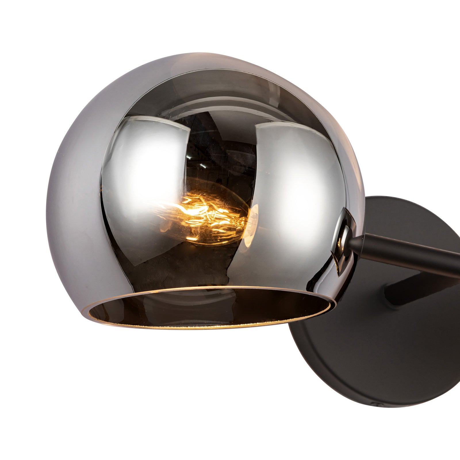 Willow 17-in Matte Black/Smoked Solid Glass 2 Lights Wall/Vanity