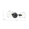 Willow 17-in Matte Black/Smoked Solid Glass 2 Lights Wall/Vanity