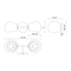 Willow 17-in Matte Black/Smoked Solid Glass 2 Lights Wall/Vanity