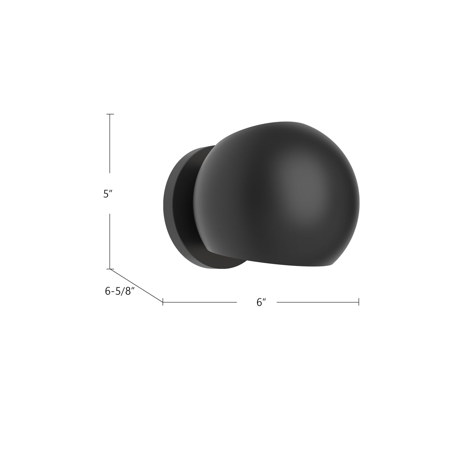 Willow 6-in Matte Black 1 Light Wall/Vanity