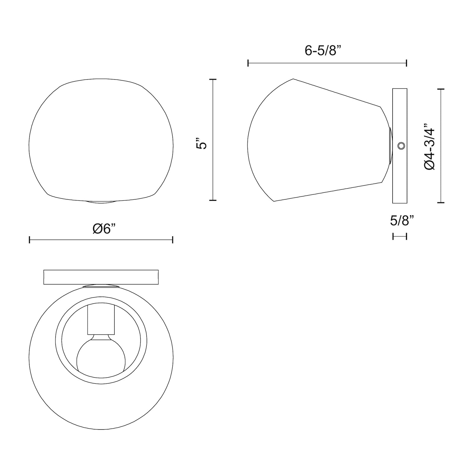 Willow 6-in Matte Black 1 Light Wall/Vanity