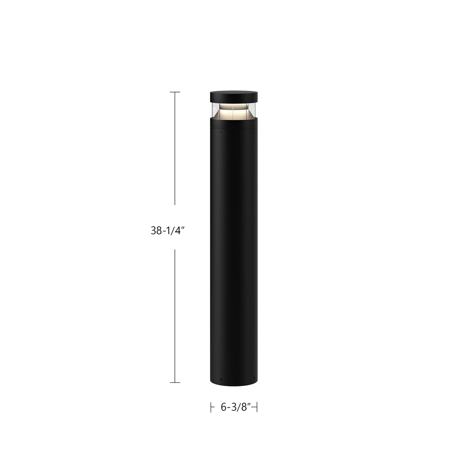 Windermere 38-in Black LED Exterior Bollard