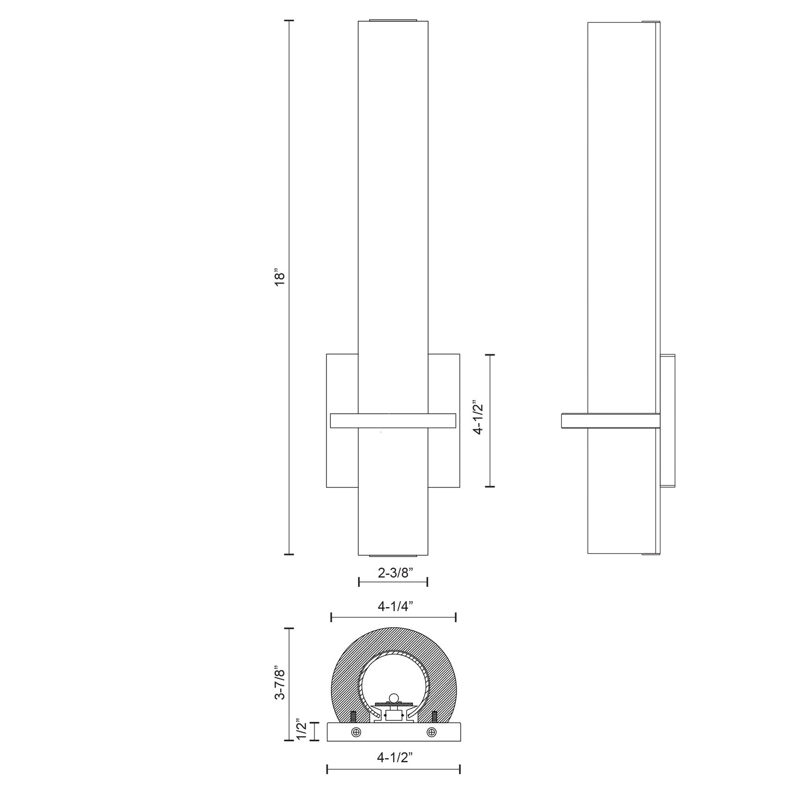Bhutan 5-in Black LED Wall Sconce