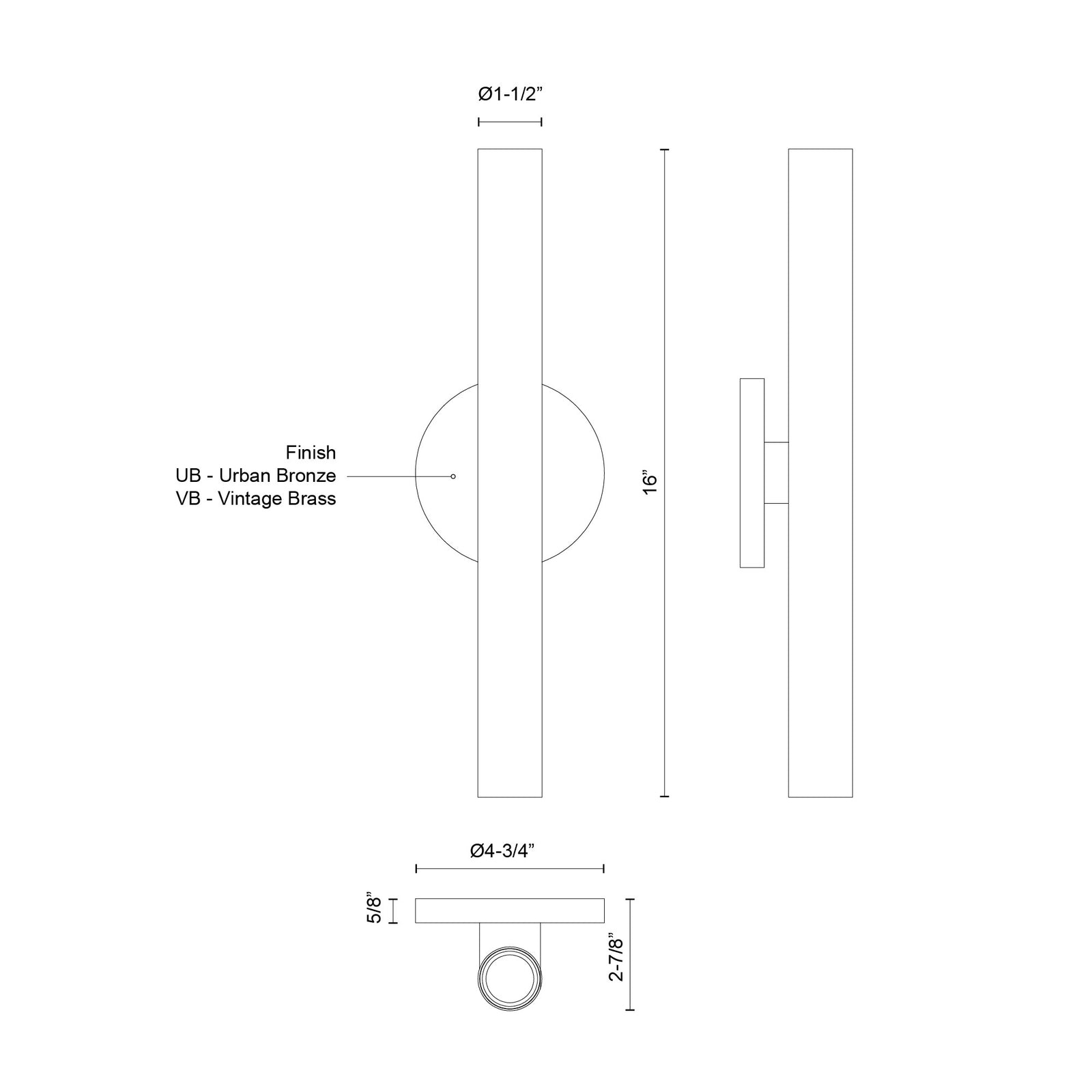 Mason 16-in Urban Bronze LED Wall Sconce