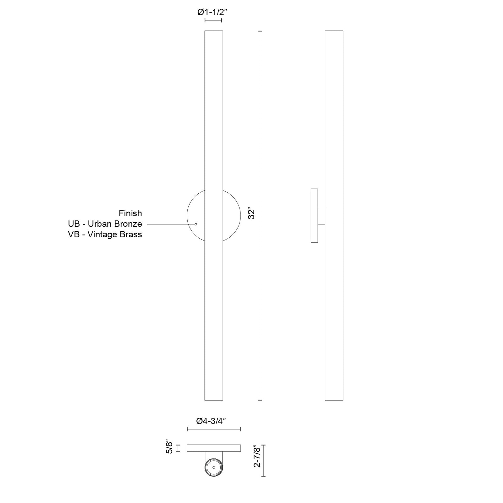 Mason 32-in Urban Bronze LED Wall Sconce