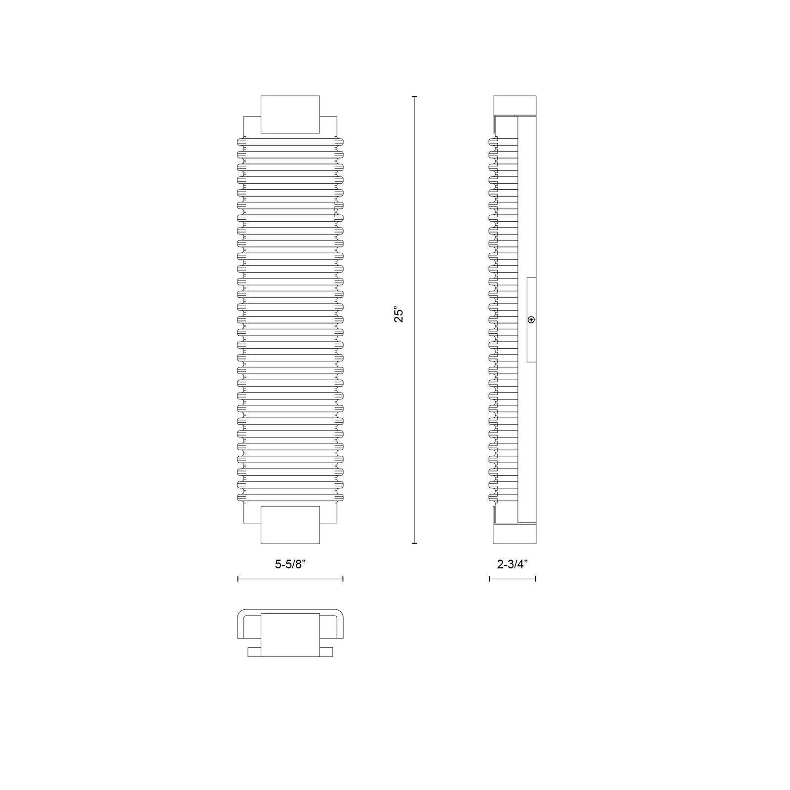 Alai 25-in Vintage Brass/Ribbed Glass LED Wall Vanity