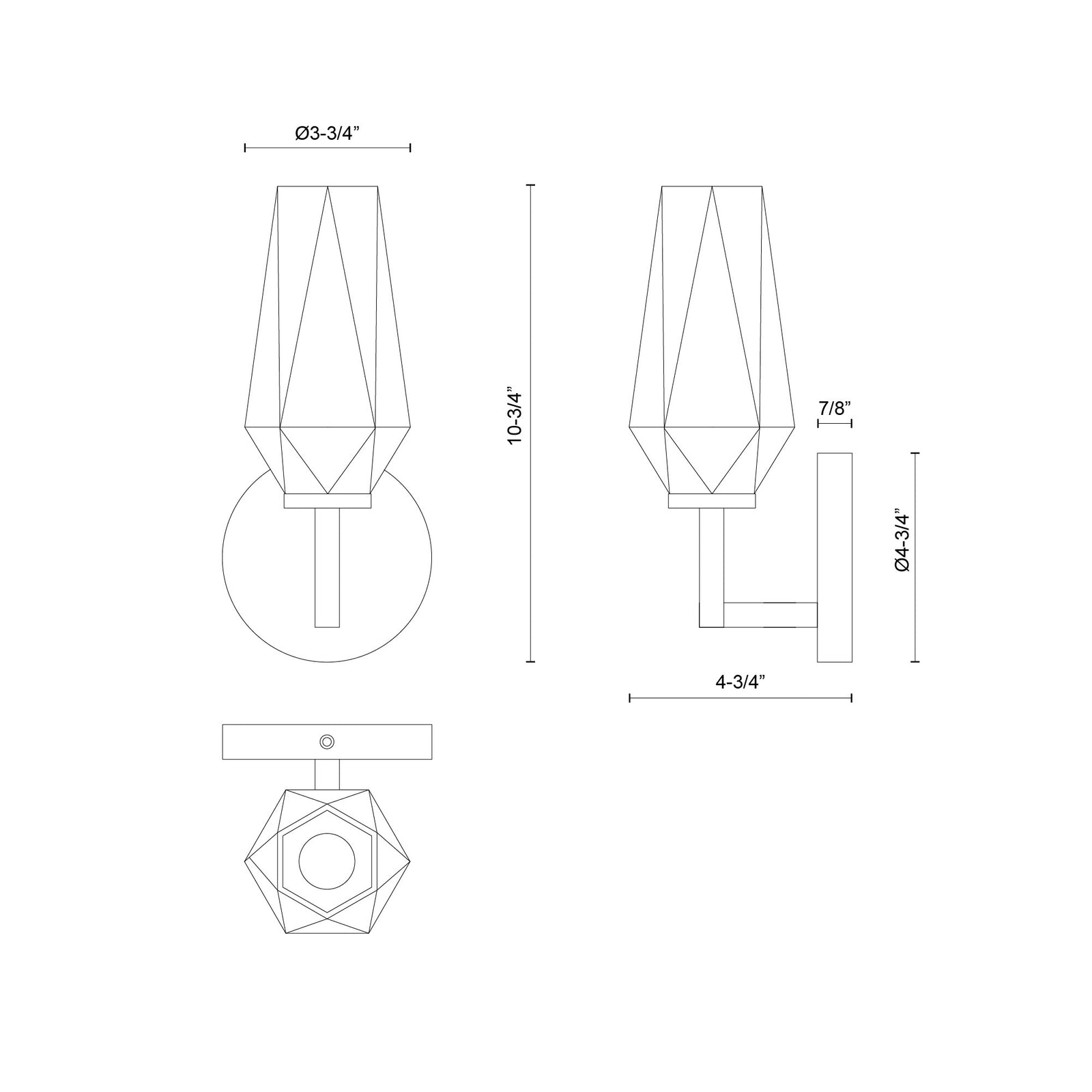 Krysta 10-in Matte Black/Opal Glass 1 Light Wall Vanity