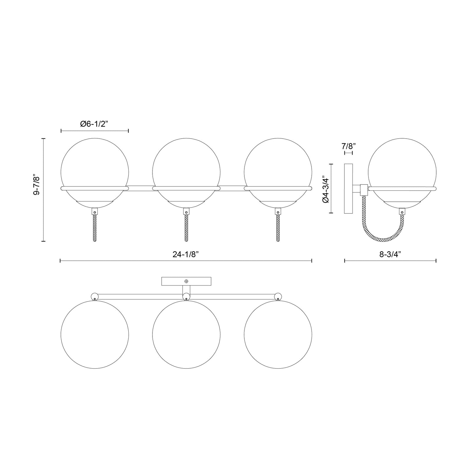 Alba 24-in Aged Brass/Opal Glass 3 Lights Wall Vanity
