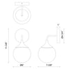 Nouveau 12-in Aged Gold/Opal Matte Glass 1 Light Wall/Vanity