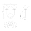 Sylvia 12-in Matte Black/Clear Glass 2 Lights Wall Vanity