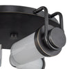 Wynwood 17-in Urban Bronze/Glossy Opal 3 Lights Flush Mount