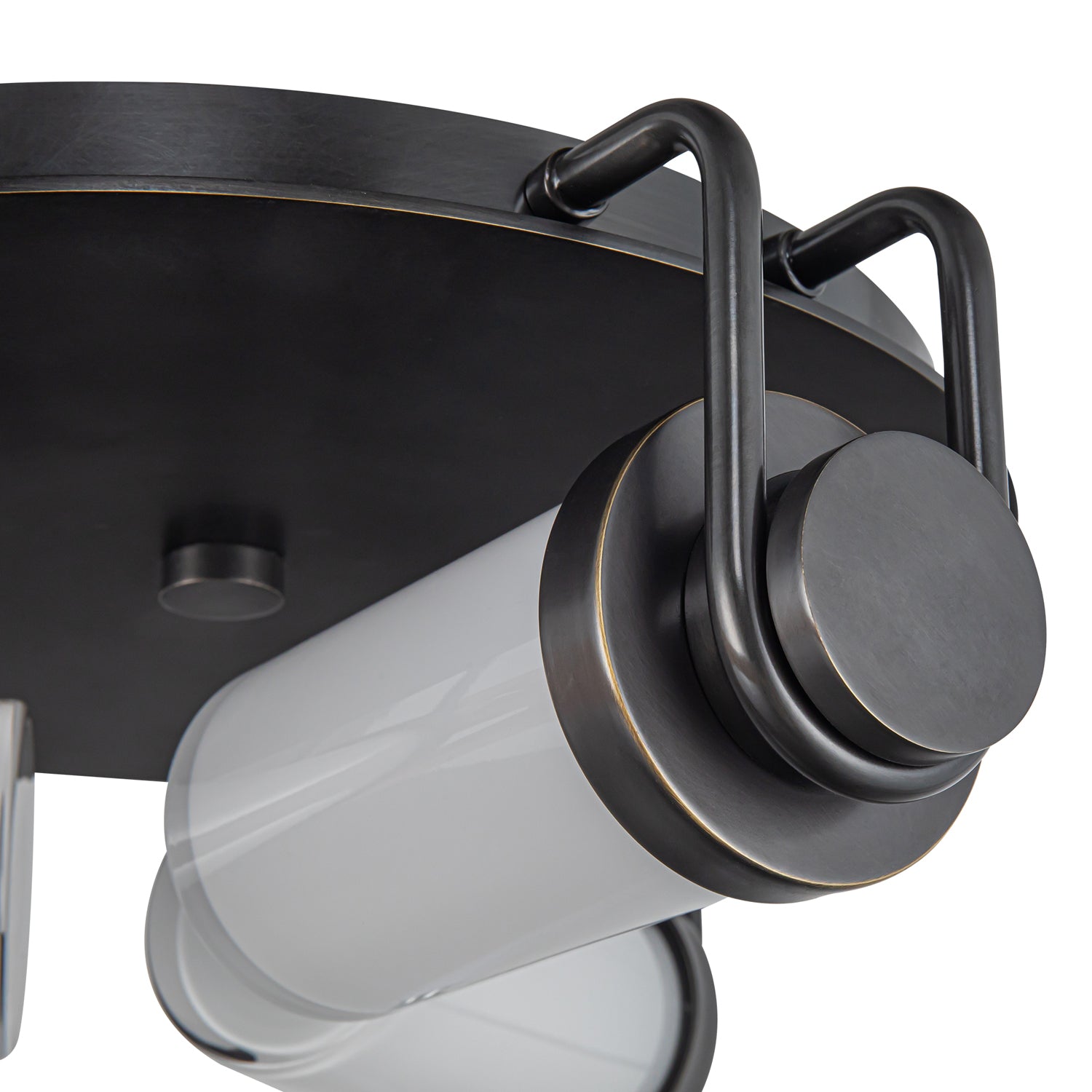 Wynwood 17-in Urban Bronze/Glossy Opal 3 Lights Flush Mount