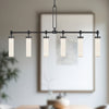 Wynwood 52-in Urban Bronze/Glossy Opal 6 Lights Linear Pendant