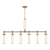 Wynwood 52-in Vintage Brass/Glossy Opal 6 Lights Linear Pendant