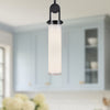Wynwood 15-in Urban Bronze/Glossy Opal 1 Light Pendant