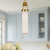 Wynwood 15-in Vintage Brass/Glossy Opal 1 Light Pendant