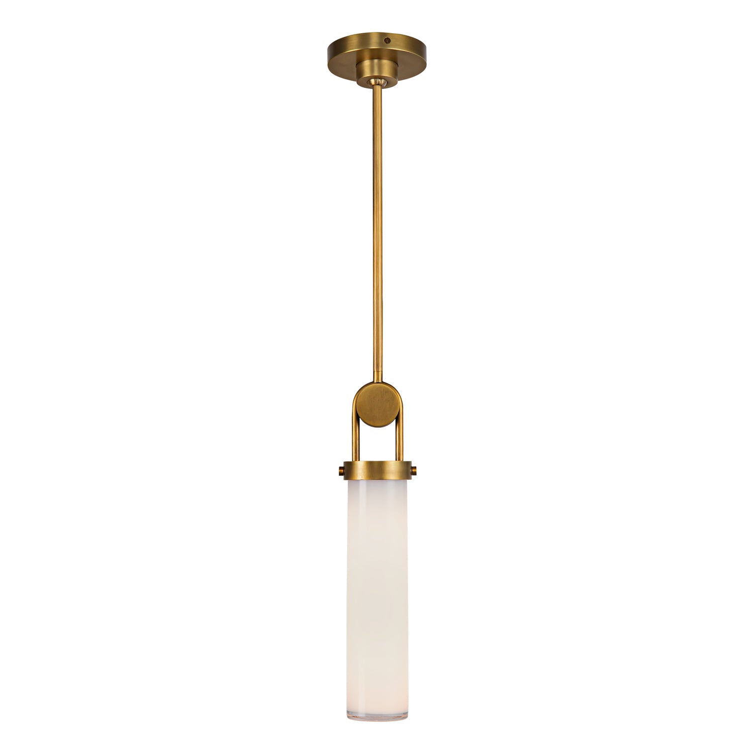 Wynwood 15-in Vintage Brass/Glossy Opal 1 Light Pendant