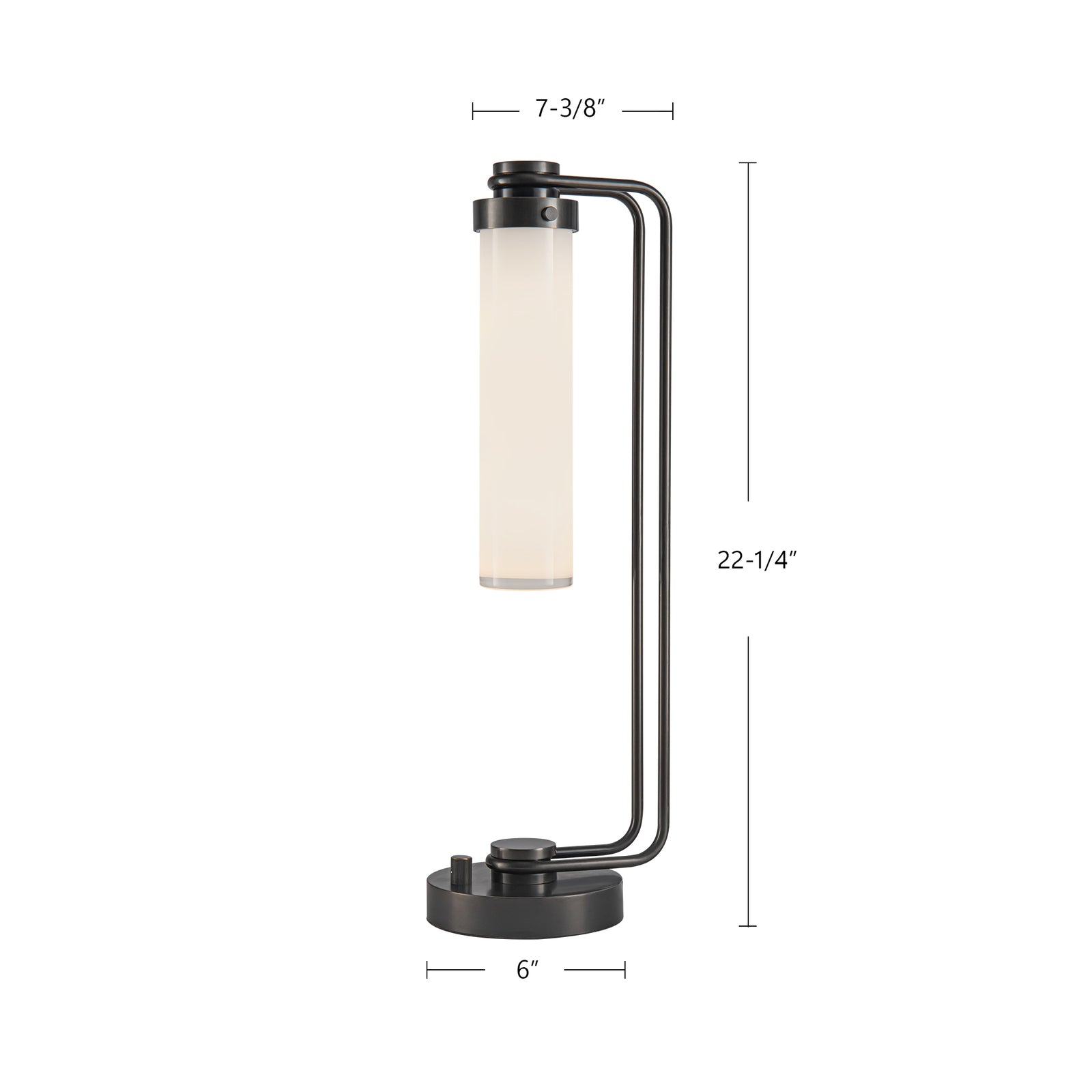 Wynwood 22-in Urban Bronze/Glossy Opal 1 Light Table Lamp