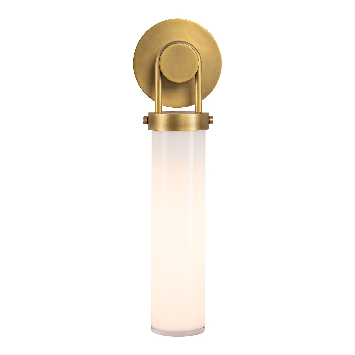 Wynwood 16-in Vintage Brass/Glossy Opal 1 Light Wall/Vanity