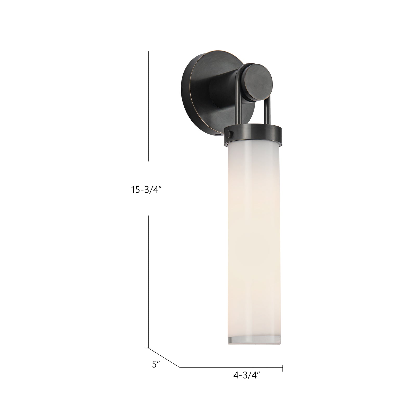 Wynwood 16-in Vintage Brass/Glossy Opal 1 Light Wall/Vanity