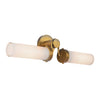 Wynwood 23-in Vintage Brass/Glossy Opal 2 Lights Wall/Vanity