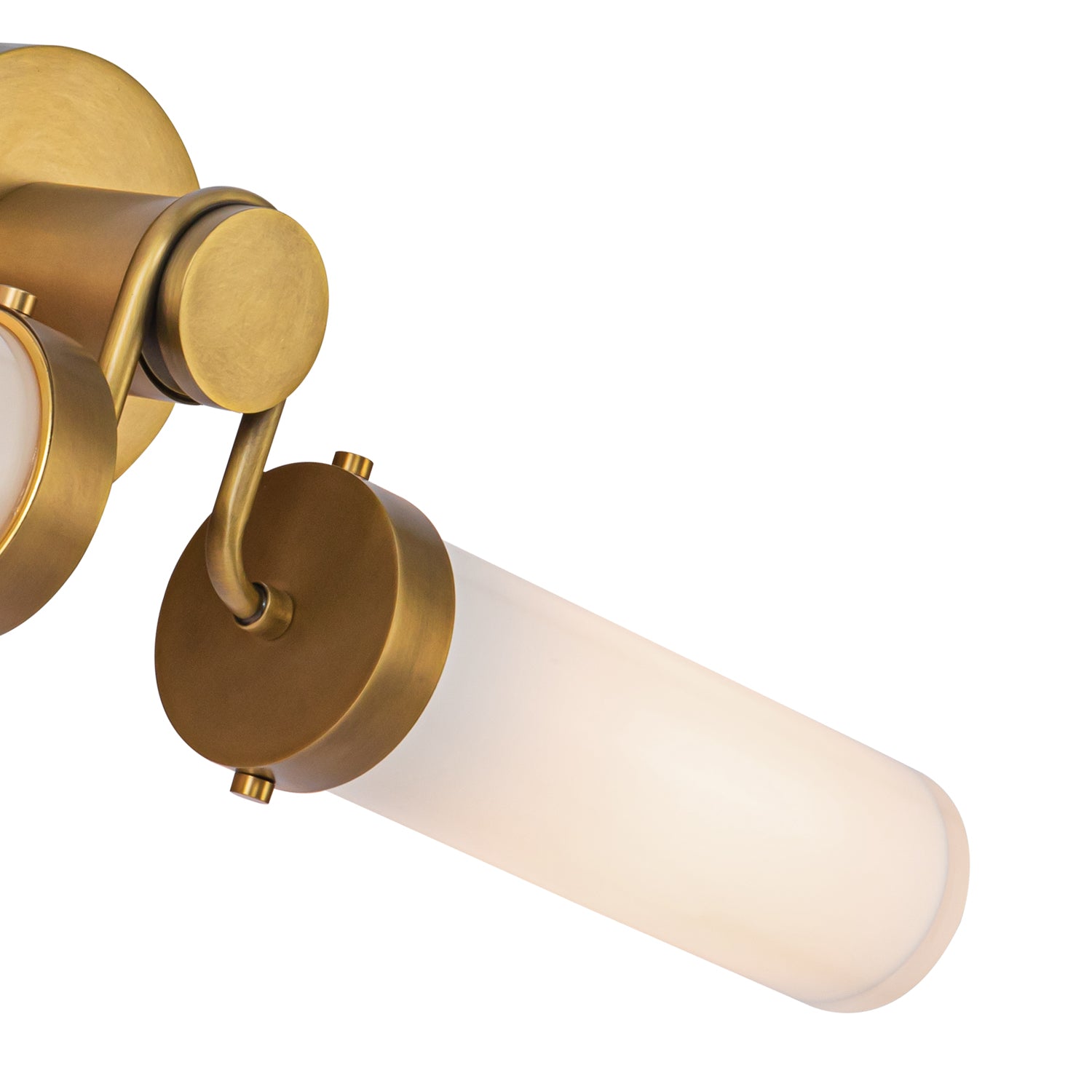 Wynwood 23-in Vintage Brass/Glossy Opal 2 Lights Wall/Vanity