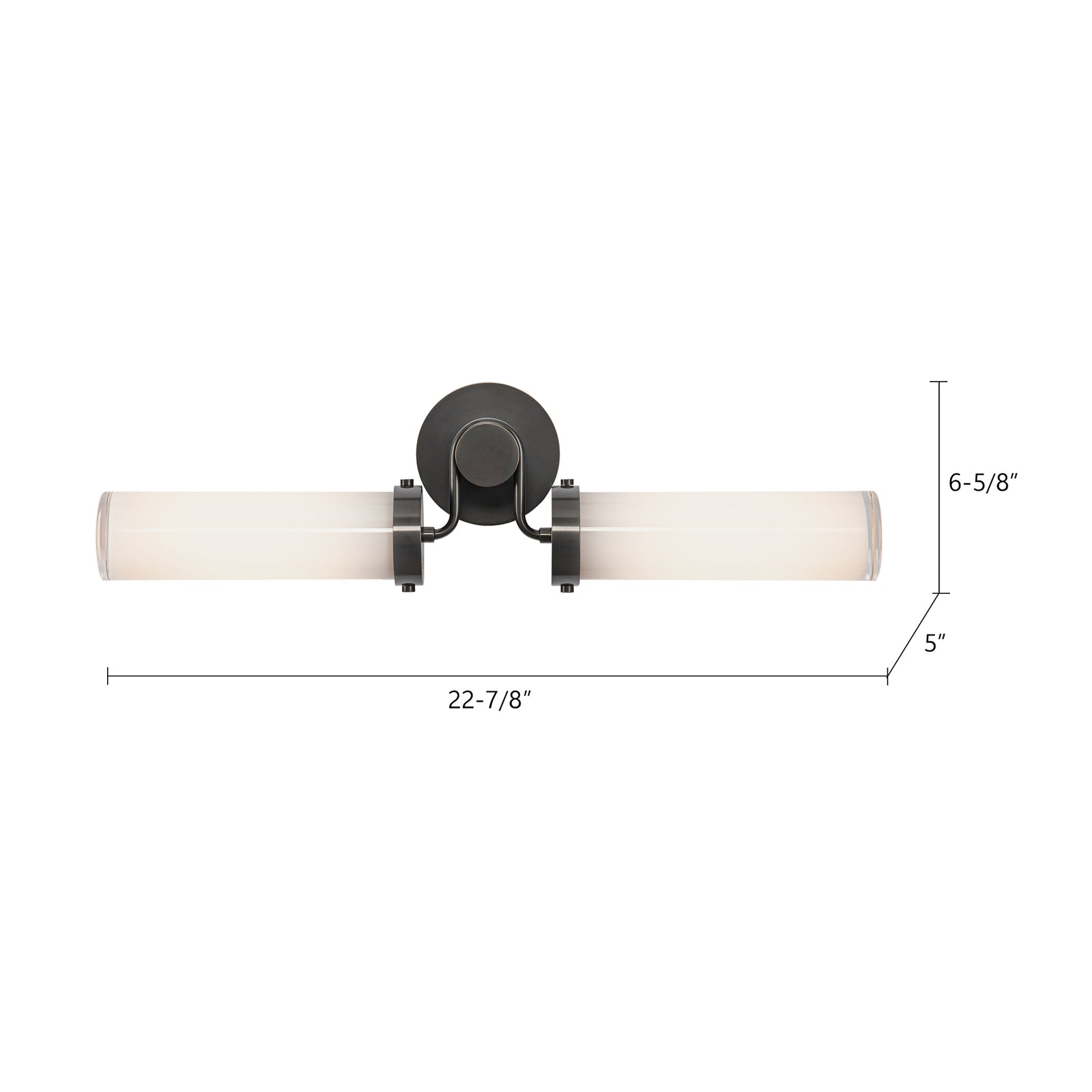 Wynwood 23-in Urban Bronze/Glossy Opal 2 Lights Wall/Vanity