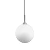 White Glass Globe 5" Single Pendant - Polished Chrome Socket