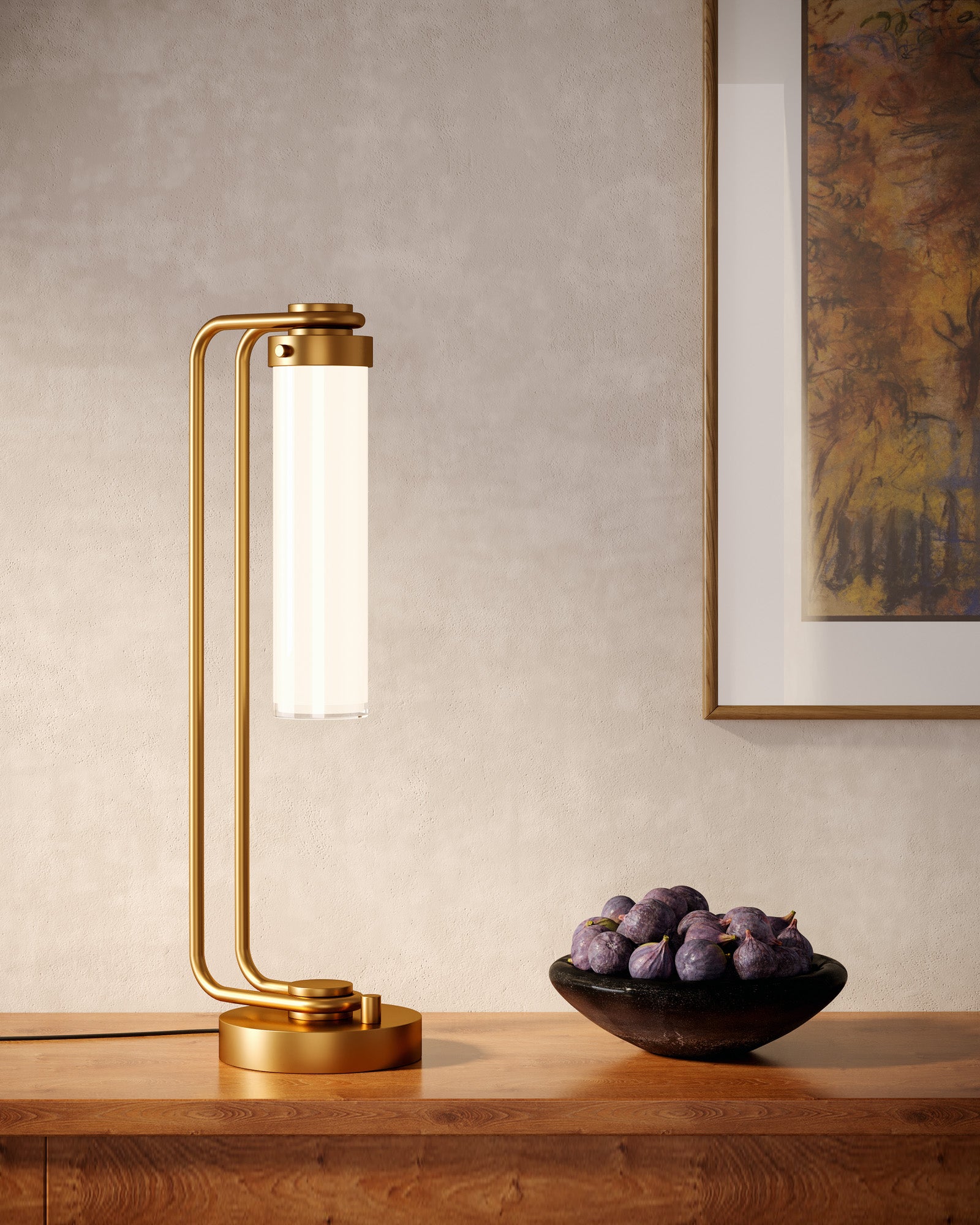 Wynwood 22-in Vintage Brass/Glossy Opal 1 Light Table Lamp
