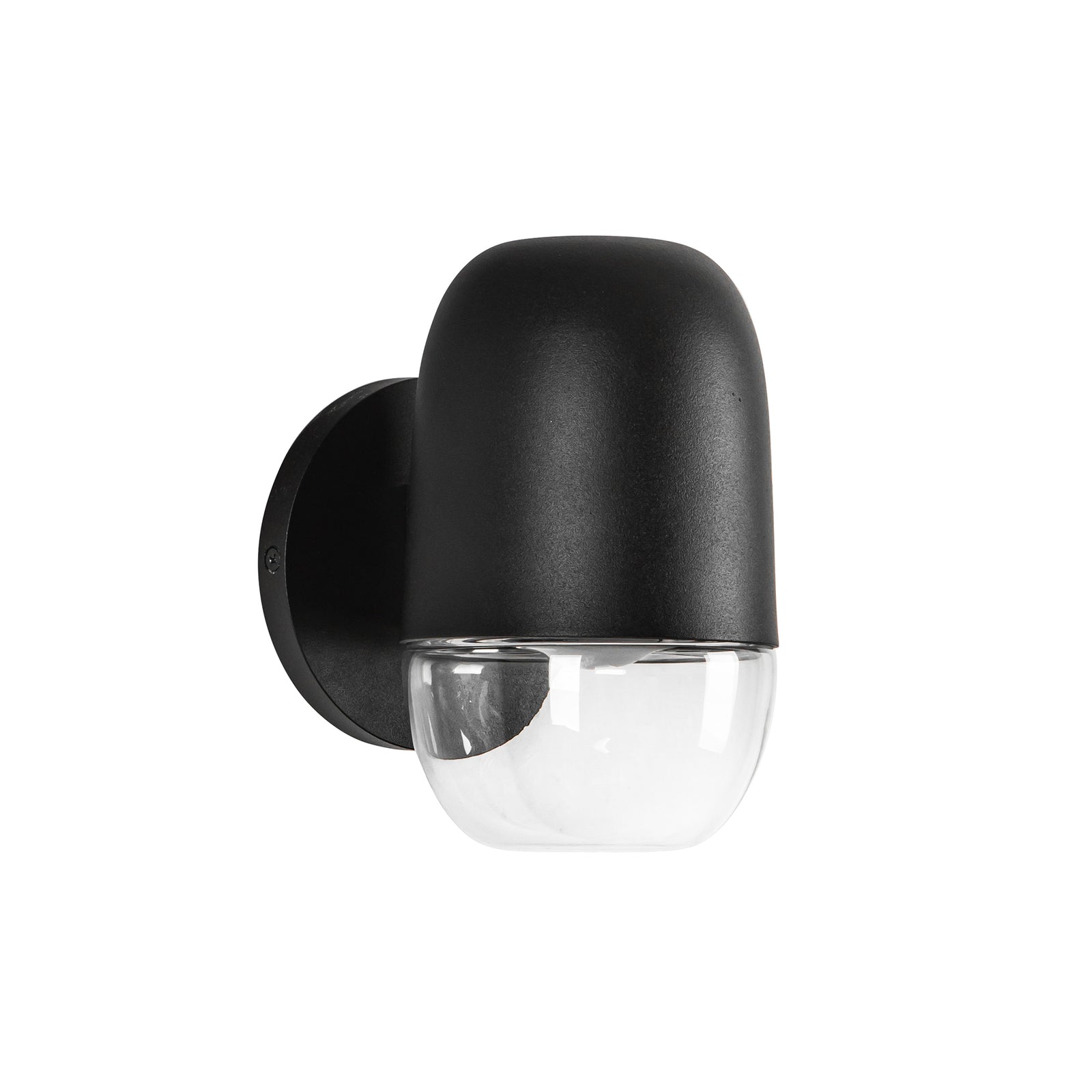 Yara 4-in Black/Clear Glass LED Exterior Wall