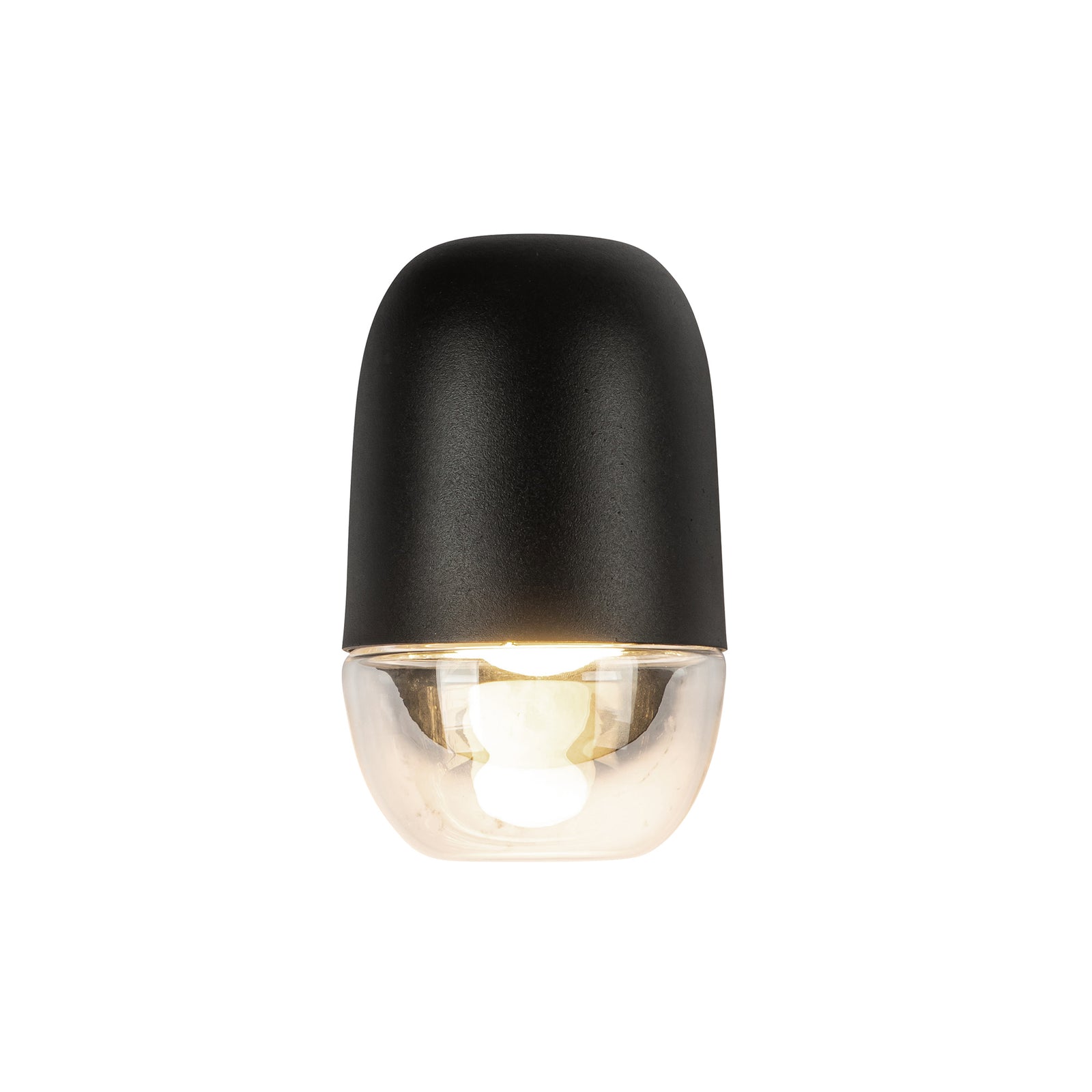 Yara 4-in Black/Clear Glass LED Exterior Wall