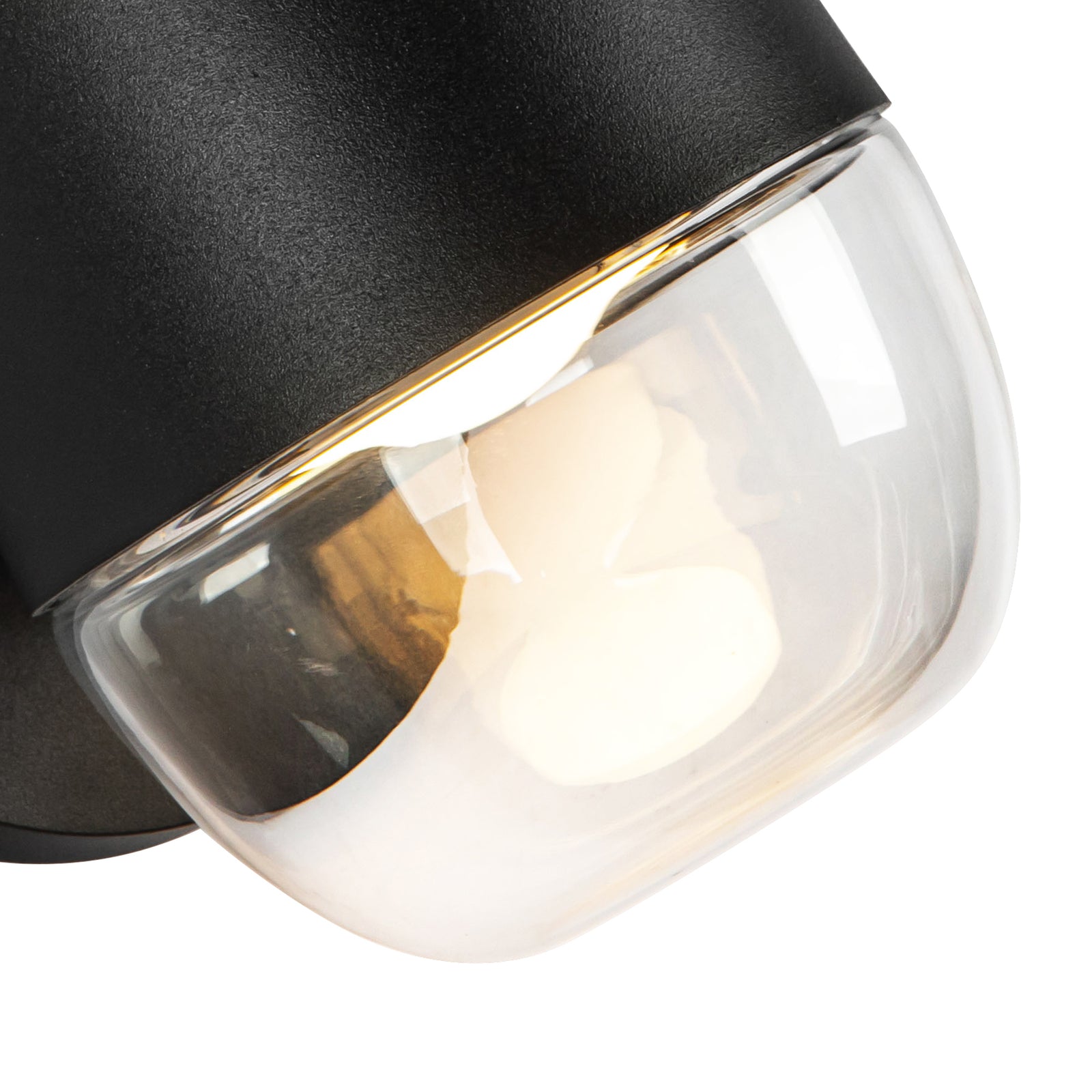 Yara 4-in Black/Clear Glass LED Exterior Wall