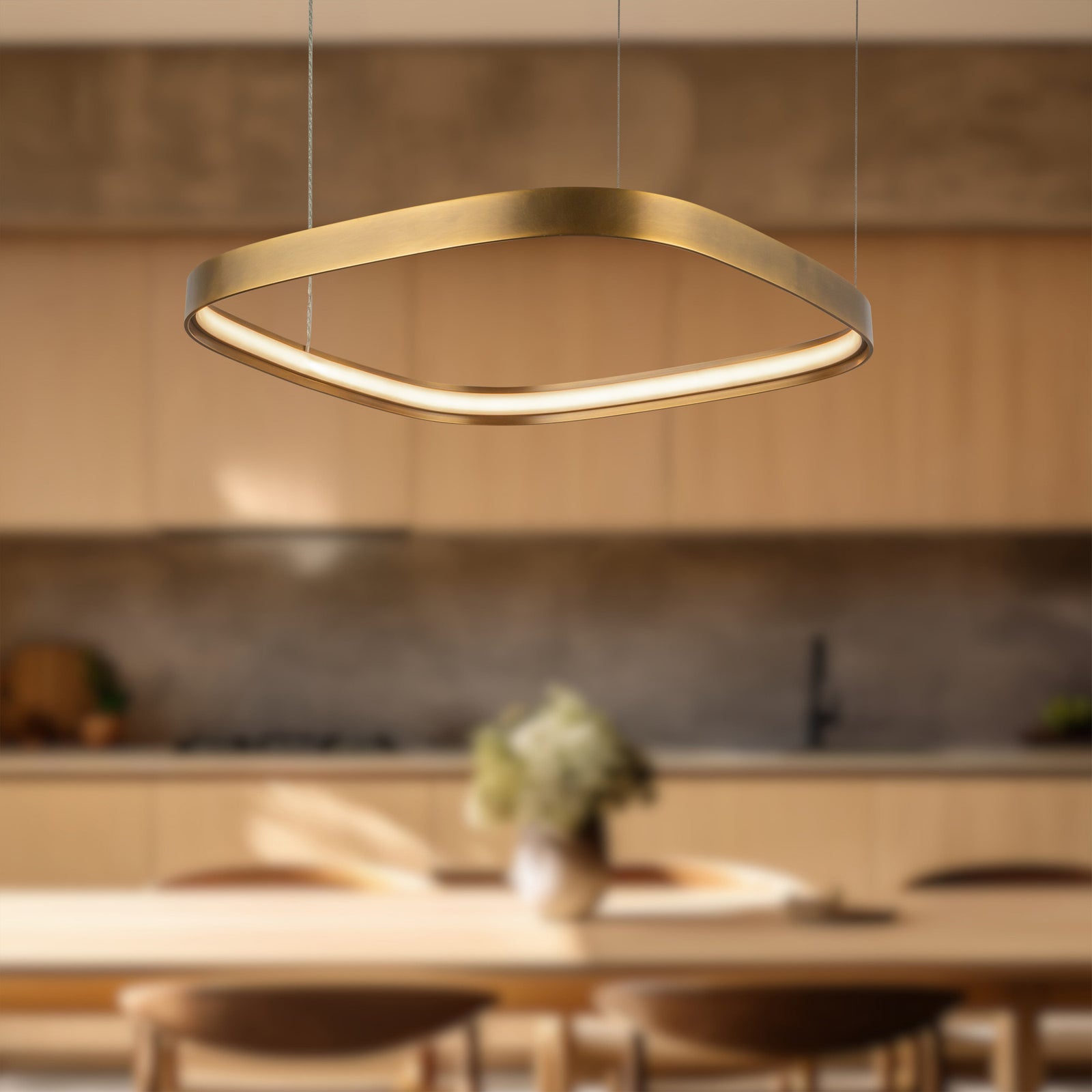 Yukon 19-in Vintage Brass LED Pendant