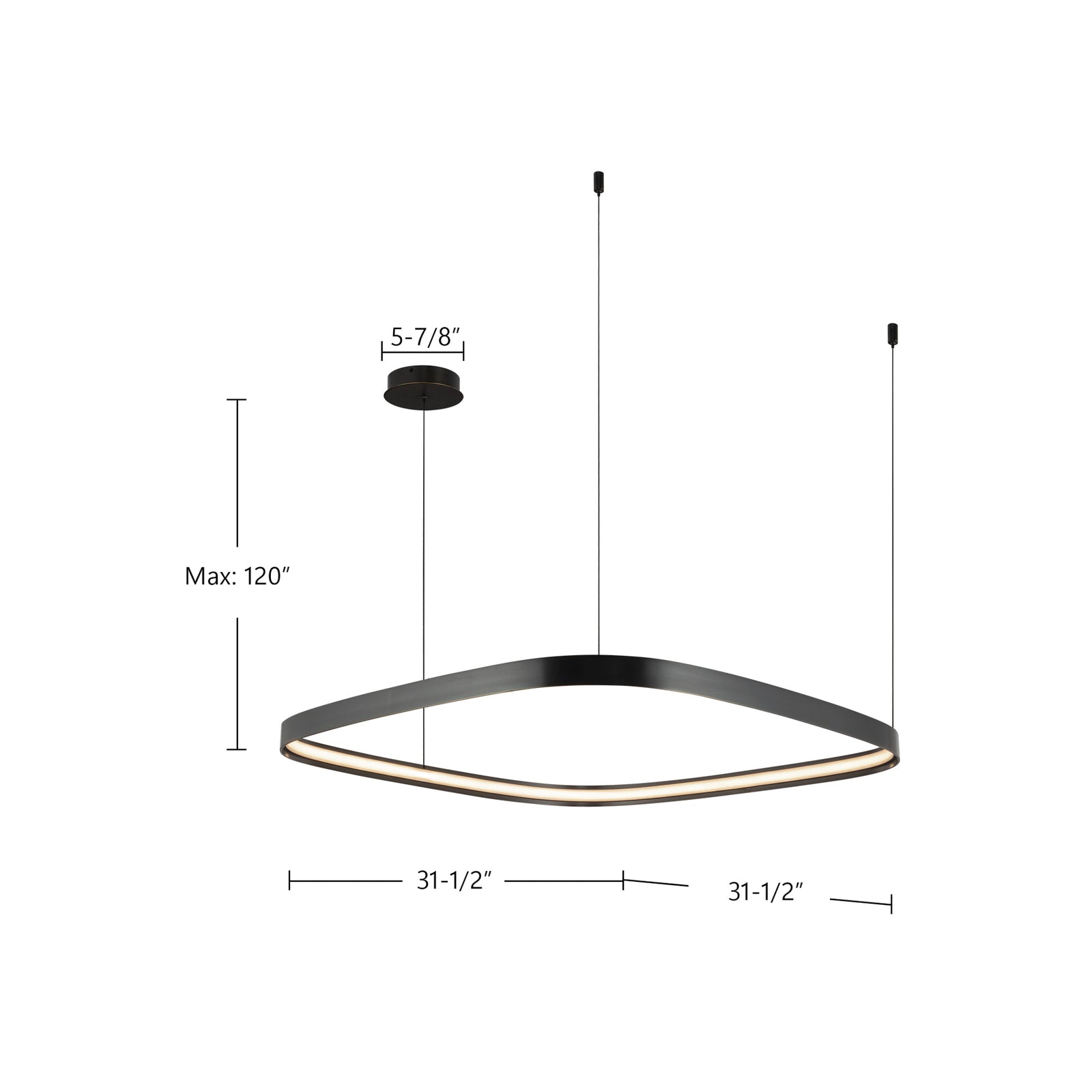 Yukon 31-in Vintage Brass LED Pendant