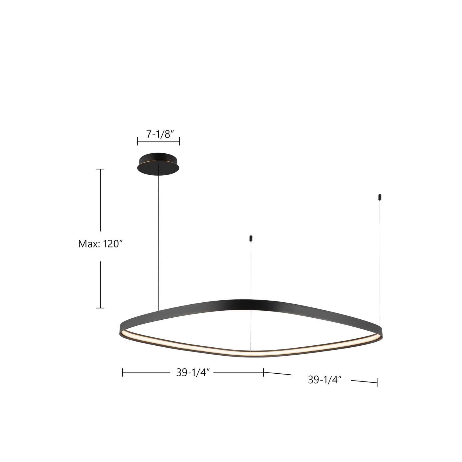 Yukon 40-in Polished Nickel LED Pendant