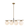 Zuri 37-in Brushed Gold/Opal Glass Socket Linear Pendant