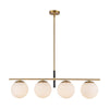 Zuri 37-in Brushed Gold/Opal Glass Socket Linear Pendant