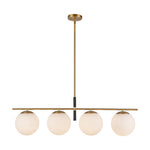 Zuri 37-in Brushed Gold/Opal Glass Socket Linear Pendant