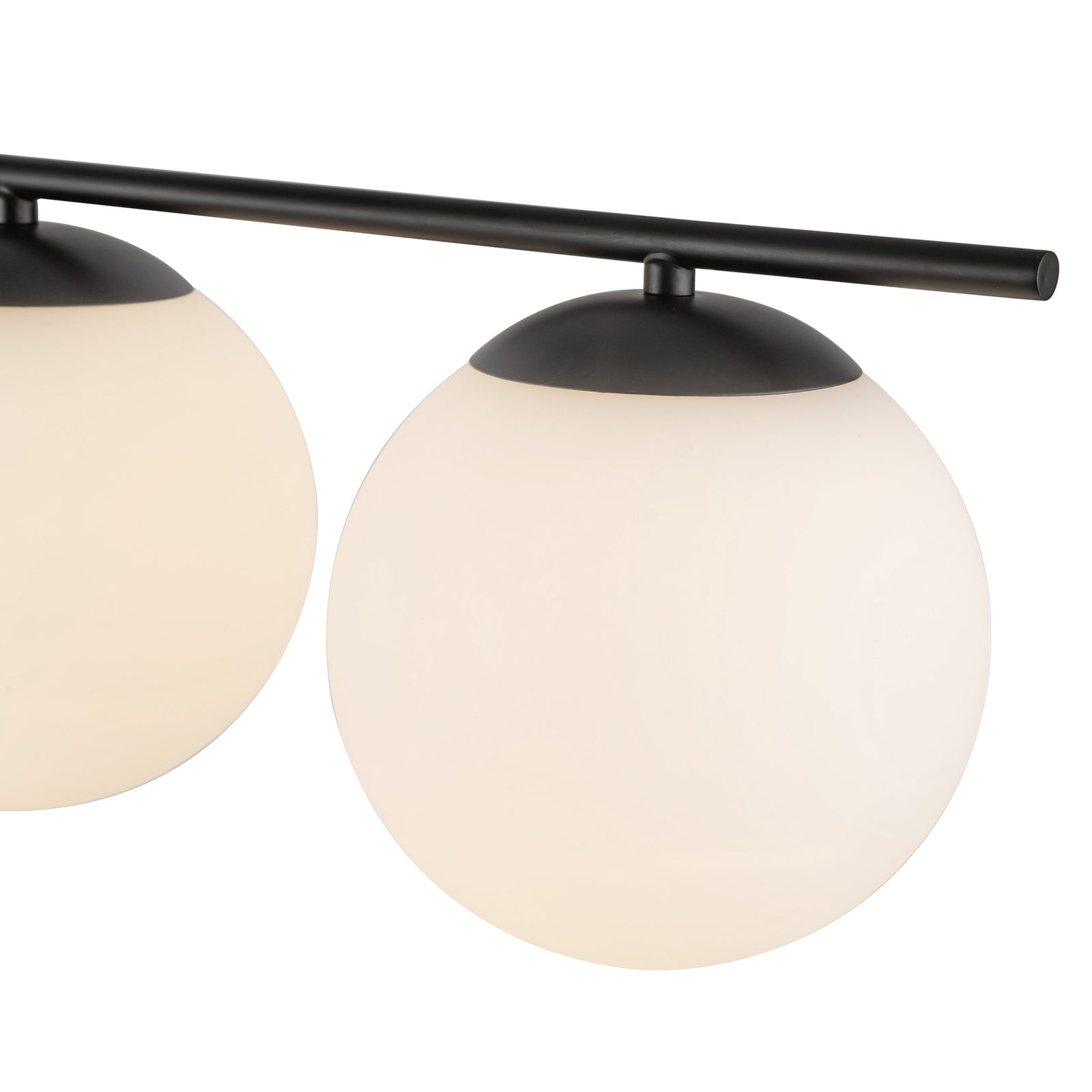Zuri 37-in Matte Black/Opal Glass Socket Linear Pendant