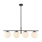 Zuri 37-in Matte Black/Opal Glass Socket Linear Pendant