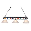 Billiard Motif 51'' Wide 3-Light Linear Chandelier - Matte Black