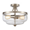 Calistoga 13'' Wide 2-Light Semi Flush Mount - Brushed Nickel
