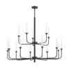 Lexington Green 46'' Wide 15-Light Chandelier - Matte Black