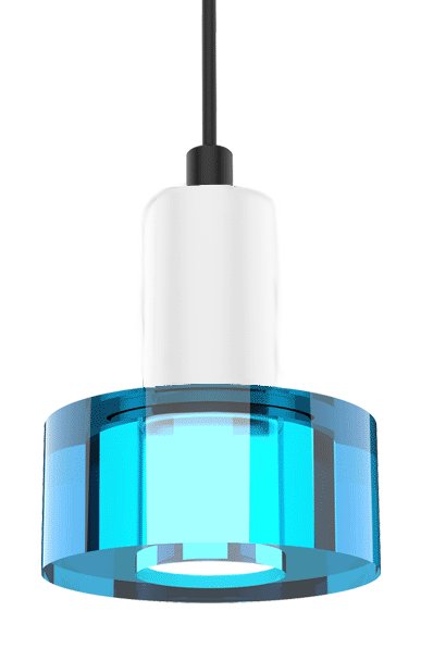 White Socket - Blue Color Gel Single Pendant