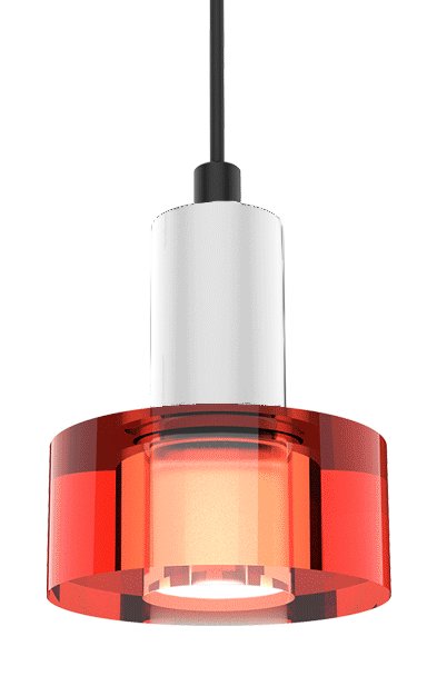 White Socket - Red Color Gel Single Pendant