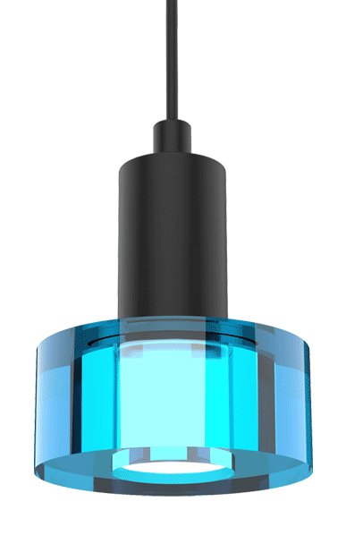 Polished Chrome Socket - Blue Color Gel Single Pendant