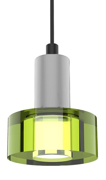 Polished Chrome Socket - Green Color Gel Single Pendant