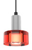 Polished Chrome Socket - Red Color Gel Single Pendant